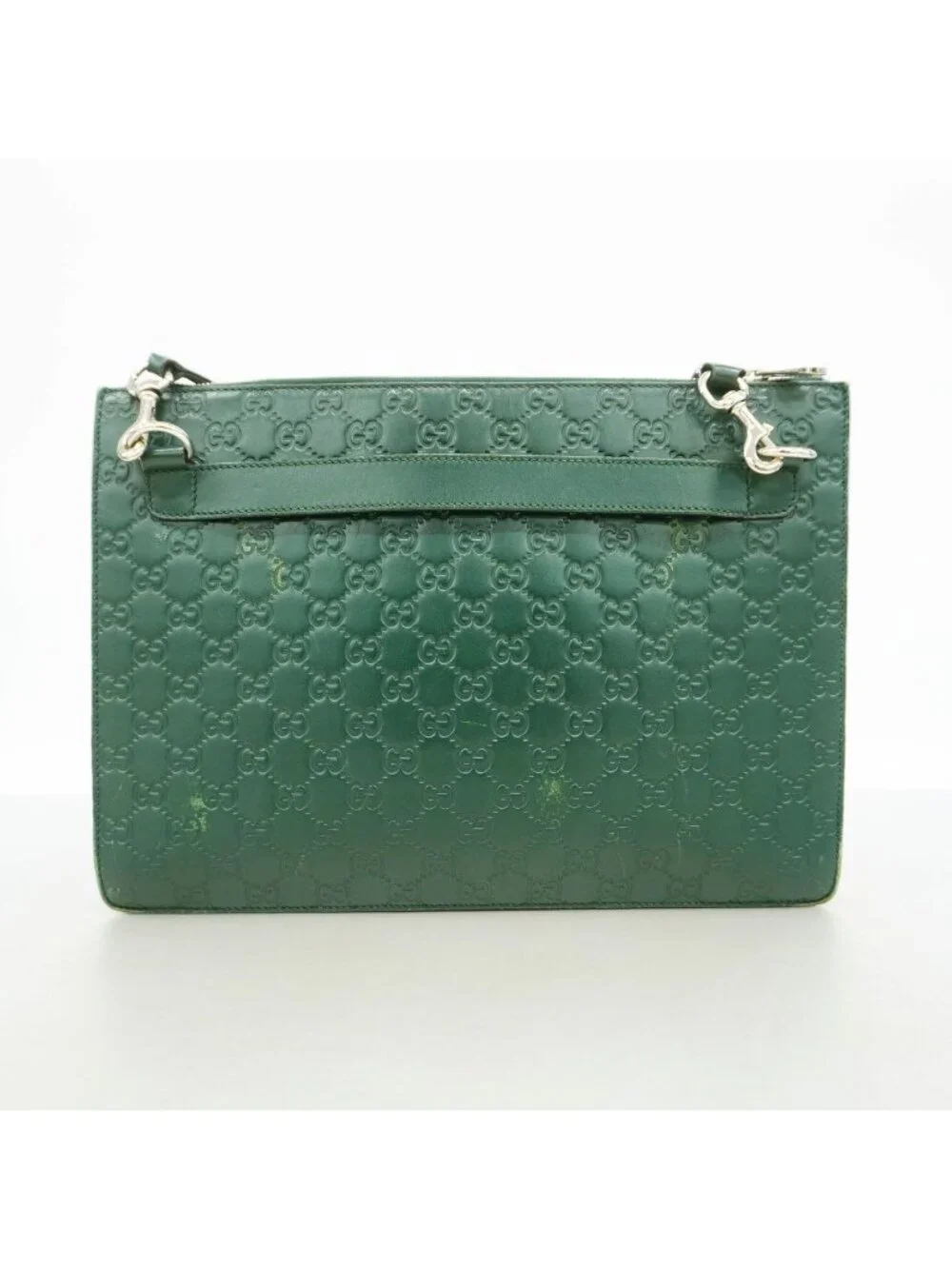 Gucci Shoulder Bag Guccissima Leather Green Silver